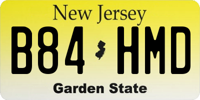 NJ license plate B84HMD