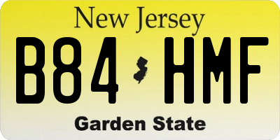 NJ license plate B84HMF