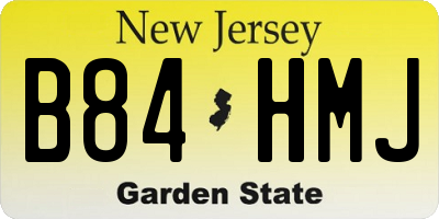 NJ license plate B84HMJ