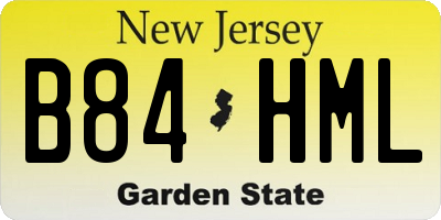 NJ license plate B84HML