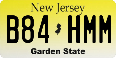 NJ license plate B84HMM