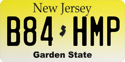 NJ license plate B84HMP