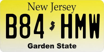 NJ license plate B84HMW