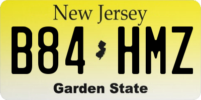 NJ license plate B84HMZ