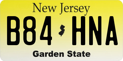 NJ license plate B84HNA
