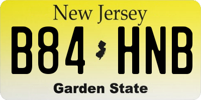 NJ license plate B84HNB