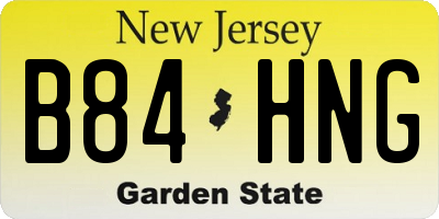 NJ license plate B84HNG