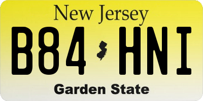 NJ license plate B84HNI