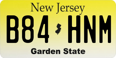 NJ license plate B84HNM