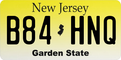 NJ license plate B84HNQ