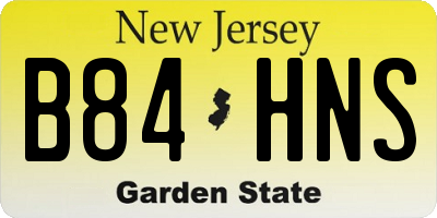 NJ license plate B84HNS