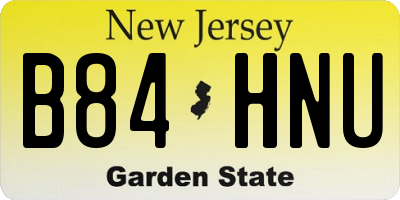 NJ license plate B84HNU