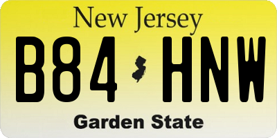NJ license plate B84HNW