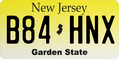 NJ license plate B84HNX