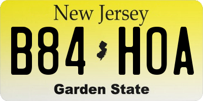 NJ license plate B84HOA