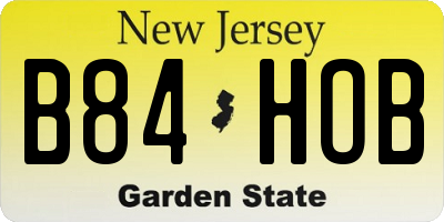 NJ license plate B84HOB