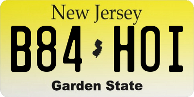 NJ license plate B84HOI