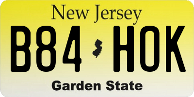 NJ license plate B84HOK