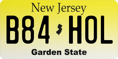 NJ license plate B84HOL