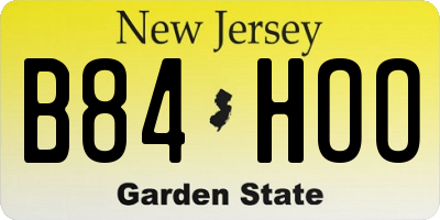 NJ license plate B84HOO
