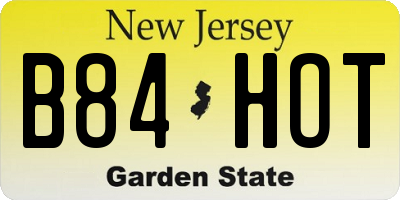 NJ license plate B84HOT
