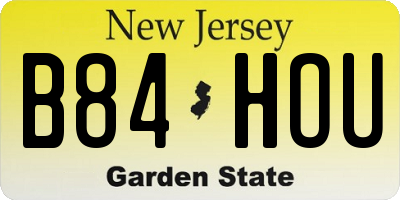 NJ license plate B84HOU