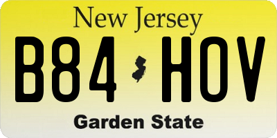 NJ license plate B84HOV