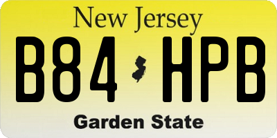NJ license plate B84HPB