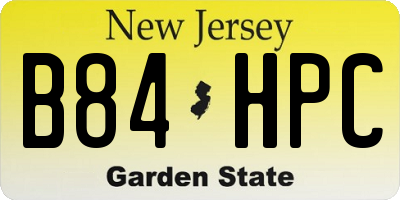NJ license plate B84HPC