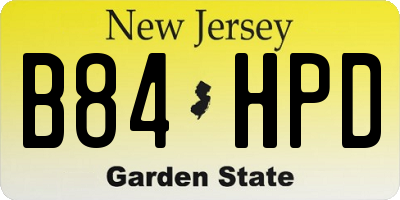 NJ license plate B84HPD
