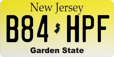 NJ license plate B84HPF