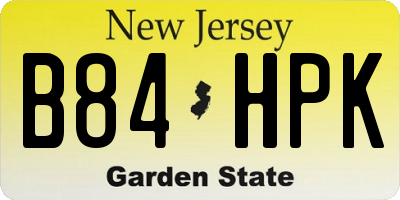 NJ license plate B84HPK