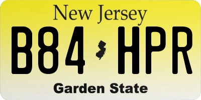 NJ license plate B84HPR