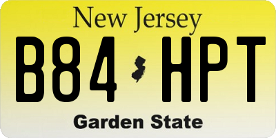 NJ license plate B84HPT