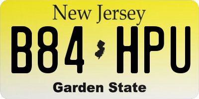 NJ license plate B84HPU