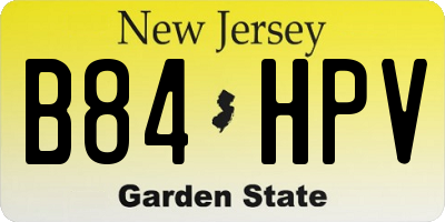 NJ license plate B84HPV