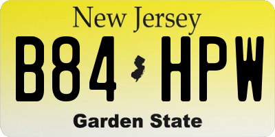 NJ license plate B84HPW