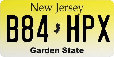 NJ license plate B84HPX