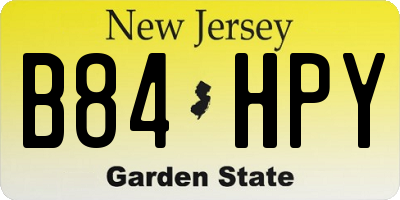 NJ license plate B84HPY