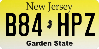 NJ license plate B84HPZ