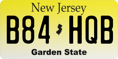 NJ license plate B84HQB