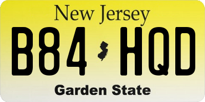 NJ license plate B84HQD