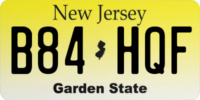 NJ license plate B84HQF