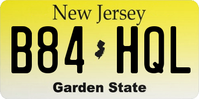 NJ license plate B84HQL