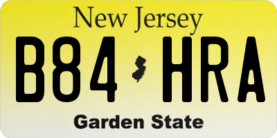 NJ license plate B84HRA
