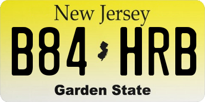 NJ license plate B84HRB