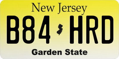 NJ license plate B84HRD