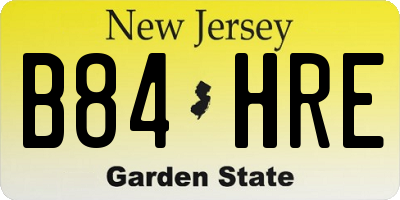 NJ license plate B84HRE