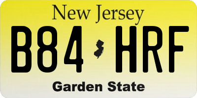 NJ license plate B84HRF
