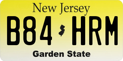 NJ license plate B84HRM